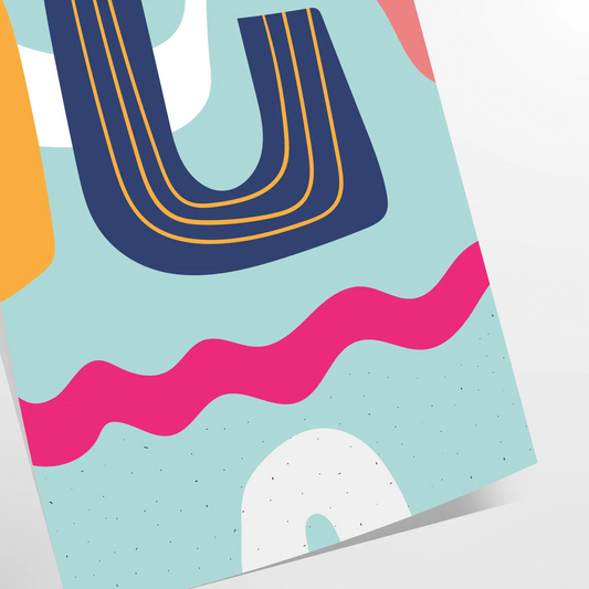 splash creativity space colorful boho wall art poster abstract design vibrant blue yellow hues stunning artwork perfect print lovers gift available sizes A4 cm A0